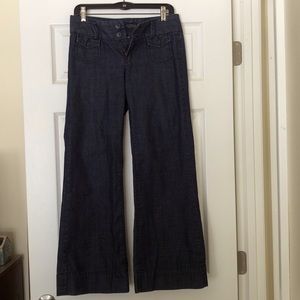 Lucky Brand flare wide leg dark denim jeans